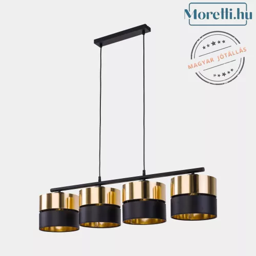 függesztett lámpa arany színű vázzal és textil testtel beltéri használatra tklighting-4342 - moretti.hu