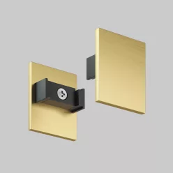   TR/EU-5735H-SB High profile end cap, for use with decorative track cover, Shine track system, Base series, set of 2 pieces, satin brass color, aluminum — TR/EU-5735H-SB