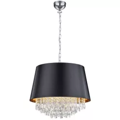   TRIO 309300302 LORELEY Kristály Függesztett Lámpa Fekete, Ezüst E14 IP20