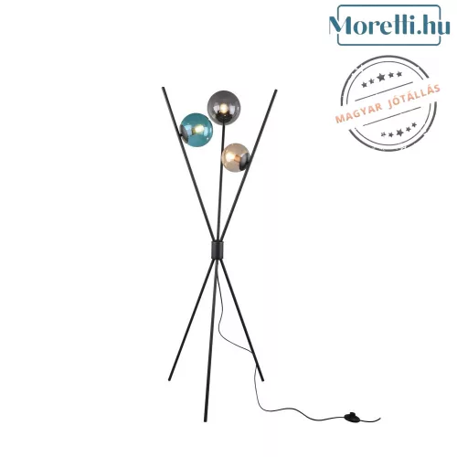 állólámpa fekete színű vázzal és fém testtel beltéri használatra trio-403400317 - moretti.hu