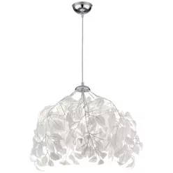  TRIO R10461901 LEAVY Glamour Függesztett Lámpa Fehér, Ezüst E27 IP20