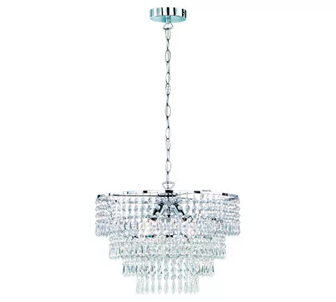 TRIO R13473006 ORIENT Kristály Függesztett Lámpa Ezüst E14 IP20