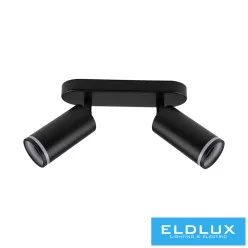   UNIVERSO Spot lámpatest 2xGU10 Max.35w IP20 D55x110x220mm Fekete