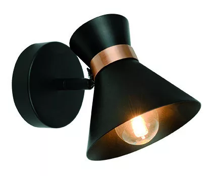 spot lámpa fekete színű vázzal és fém testtel beltéri használatra viokef-4148200 - moretti.hu