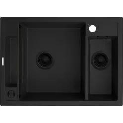 Magnetic gránit mosogató_1,5 medence, fekete