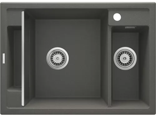 Magnetic gránit mosogató_1,5 medence, metál antracit